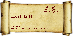 Liszi Emil névjegykártya
